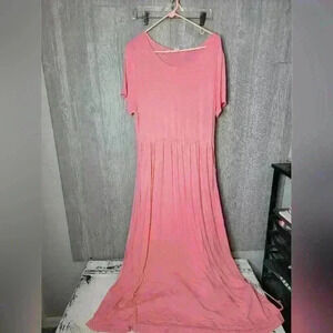 Sew in Love Maxi Coral Dress with some was wear. Only air dried.